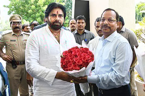 Pawan Kalyan at a meeting